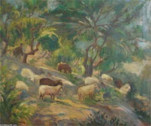 Sheep On A Slope