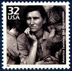 32c America Survives The Depression Stamp — United States Postal Service