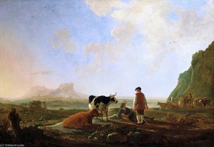 Herdsmen With Cows — Aelbert Jacobsz Cuyp