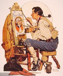 Pipe And Bowl Sign Painter — Norman Rockwell, American Realism