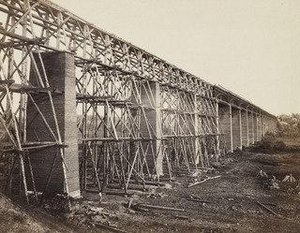 High Bridge crossing the Appomattox, near Farmville (on south side railroad, VA)