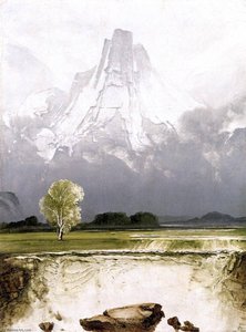 Mount Stetind With Birch — Peder Balke
