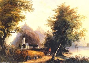 Die Feindlichen Bruder Bei Bornhofen Am Rhein — Karl Bodmer