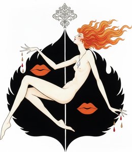 Orange Tresses Draped Over A Darkened Flame Silhouette — Valentin Laurent De Courcey