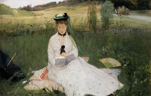 Reading With Green Umbrella — Berthe Morisot
