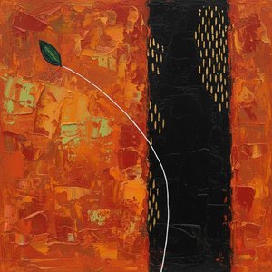 Ethereal Arc Amidst The Textured Shadows Of A Golden Ochre Void — Christian Noiret, Contemporary Abstract