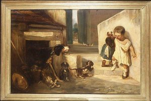 Enfants Effrayés À La Vue D'une Chienne — Alexandre Gabriel Decamps