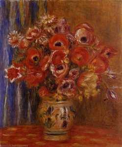 Vase Of Tulips And Anemones — Pierre-auguste Renoir