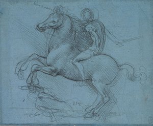 Study For An Equestrian Monument (recto) — Leonardo Da Vinci, Renaissance