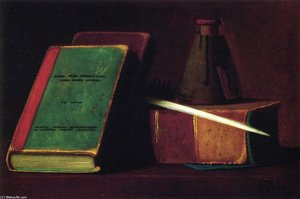 Still Life With Books And Inkwell — John Frederick Peto