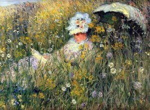In The Meadow (detail) — Claude Monet, Impressionist Style