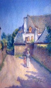 Street In Brittany, (painting) — Katherine Beatrice Mcnaughton Mowry