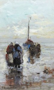 Fisherwomen On The Beach Of Katwijk — Gerhard Arij Ludwig Morgenstje Munthe