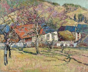 Toits Colores Au Pied Des Collines