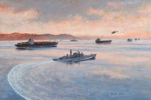 Hms 'gloucester' On The Armilla Patrol Escorting A Convoy Of Container Ships Through The Strait Of Hormuz — Charles David Cobb