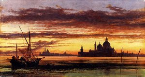 Sunset sky salute and san giorgio maggiore