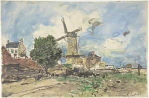 Wind Mill At Antwerp — Johan Barthold Jongkind
