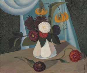 Flowers In A White Vase — Stasys Ušinskas