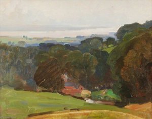 View In The Quantocks Overlooking The Bristol Channel — Benjamin Haughton