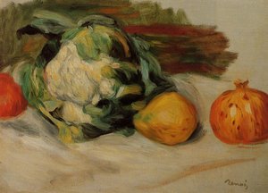 Cauliflower And Pomegranates — Pierre-auguste Renoir