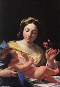 La Virgen Y El Niño Con San Juan Bautista — Simón Vouet