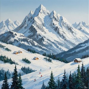 Ewige Einsamkeit Unter Der Monumentalen Erhabenheit Von Gletschergipfeln Und Stillen Alpinen Höhen — David Moreau, Zeitgenössische Abstraktion