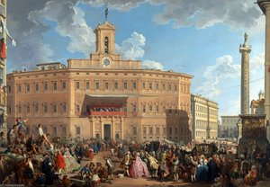 The Lottery In Piazza Di Montecitorio — Giovanni Paolo Panini