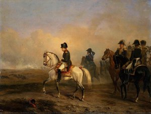 Keizer Napoleon I En Zijn Staf Te Paard, Horace Vernet, 1810 - 1850 — Antoine Charles Horace Vernet Aka Carle Vernet, Neoclassicism
