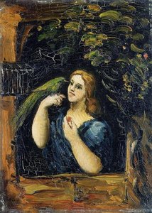 Mujer Con Loro — Paul Cézanne