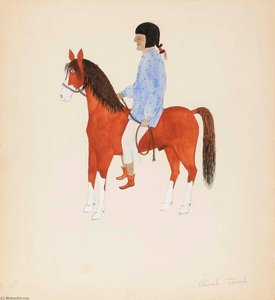 Indian Boy And Pony — Awa Tsireh