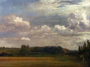View Towards The Rectory From East Bergholt House — John Constable, Romantic Landscape Painting