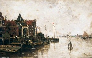 A Dutch Waterway — Jacob Henricus Maris