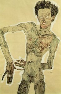 Self-portrait Standing 1910 — Egon Schiele, Expressionism