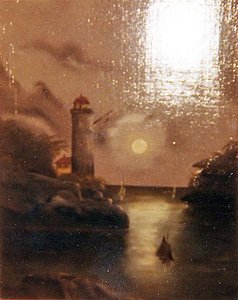 Lighthouse on Rocky Promontory, (painting)