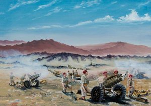 Live Firing, Palestine, 75mm Howitzers Of 210 Battery, 53rd Airlanding Light Regiment Royal Artillery, September 1946 — David Anthony Le Cheminant