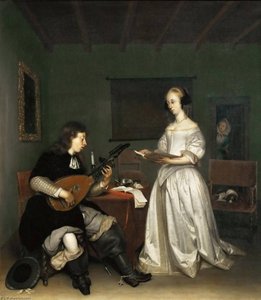 Duo, Singer And Theorbo Player — Gerard Ter Borch The Younger