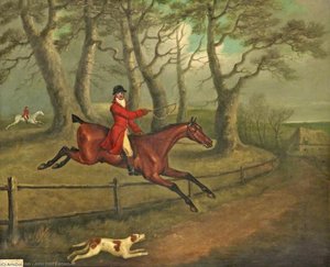 A Huntsman Taking A Fence — John Nost Sartorius