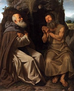 St Anthony Abbot And St Paul — Giovanni Gerolamo Savoldo