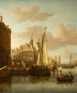 A View Of Amsterdam, With The Oude Schans Canal And The Montelbaans Tower — Jacobus Storck
