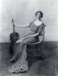 Young Woman With Violoncello, (painting) — Thomas Wilmer Dewing