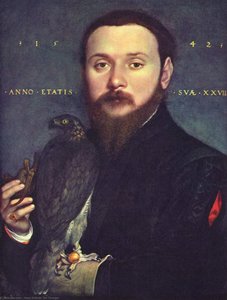 Portrait Of Nobleman With A Falcon — Hans Holbein El Joven, Northern Renaissance