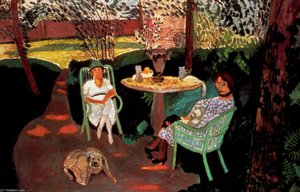 El Té En El Jardín Óleo Sobre Lienzo Los Ángeles, Museo De Arte — Henri Matisse, Fauvist Expressionism