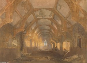 British - Interior Of A Dormitory Of The Ipswich Blackfriars At The End Of Its Period Of Occupation By Ipswich — John Sell Cotman