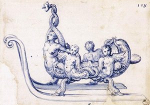 Sketch For A Sleigh With A Siren — Giuseppe Arcimboldo, Mannerist Portraiture