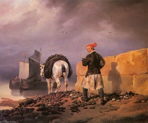 A Fisherman Setting Out — Emile Jean Horace Vernet
