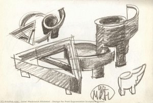 Design For Post-suprematist Sculpture Dishes — Lazar Markovich Khidekel