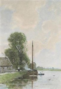 A Summer Day At A Canal Near The Hague — Willem Maris