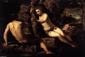 The Temptation Of Adam — Jacopo Tintoretto, Venetian Baroque