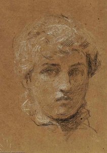 Study Of The Head Of A Girl — Albert Joseph Moore, Aesthetic Movement
