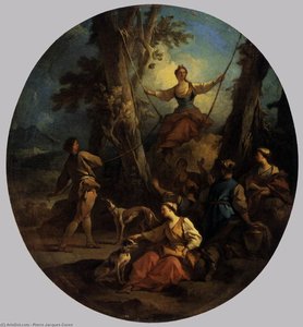 The Swing — Pierre Jacques Cazes, Rococo